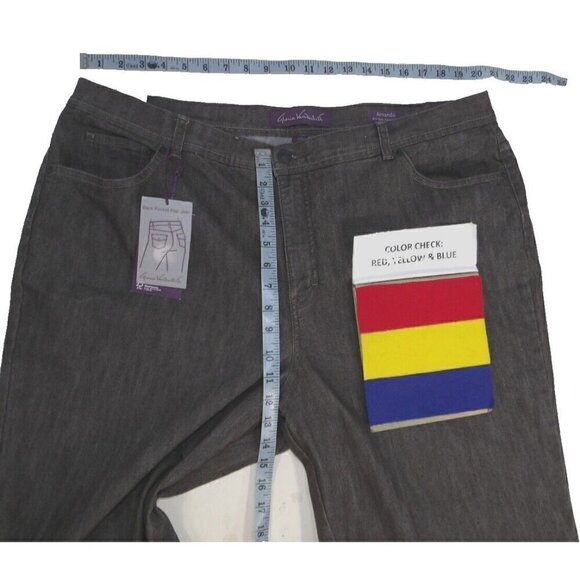 GLORIA VANDERBUILT Amanda gray-ish brown jeans 29" inseam women's size 22W, NEW - Picture 2 of 5